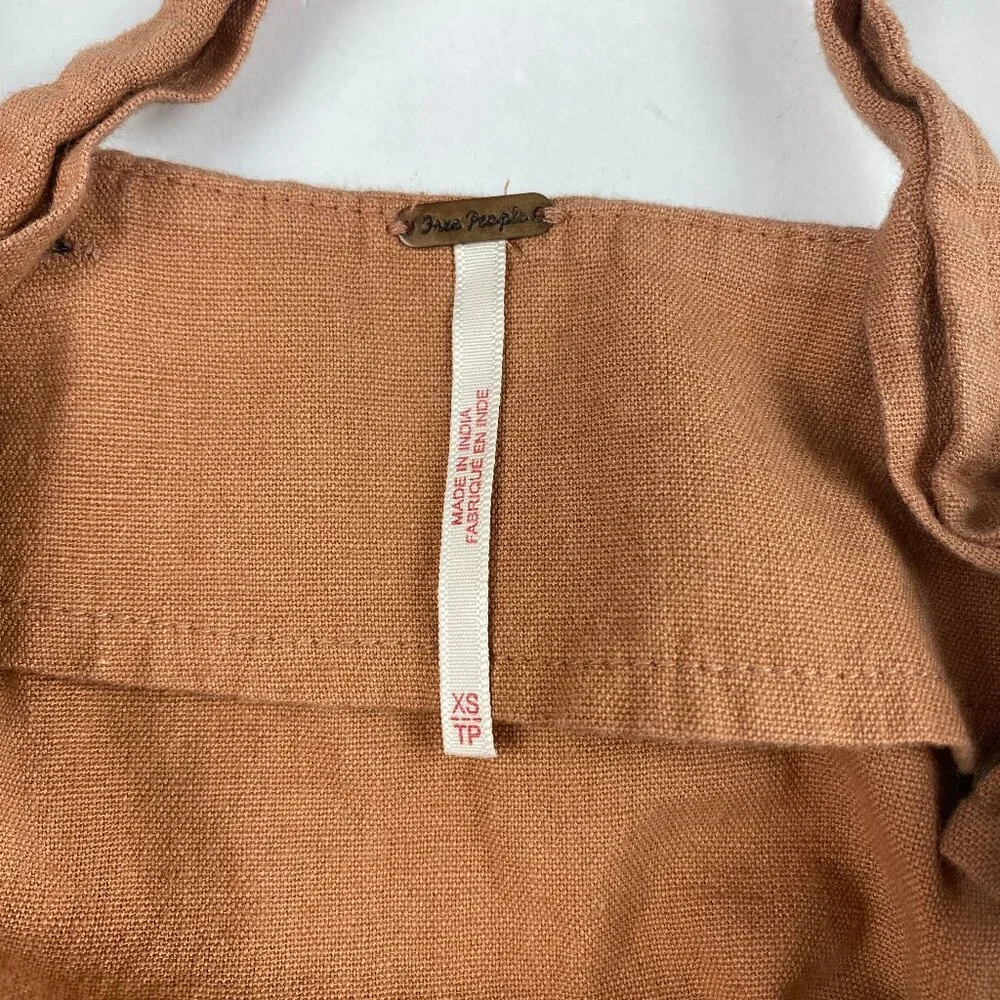 Free People Linen Blend Tank Women's Size XS‎ Adjustable Straps
